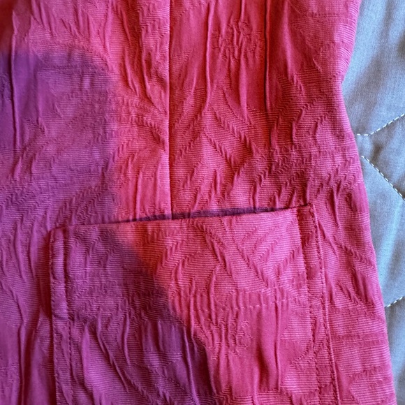 SAG HARBOR Size 10 Women's Solid Pink Blazer 2-Pockets 3-Button Jacket Textured - Picture 8 of 13